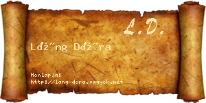 Láng Dóra névjegykártya